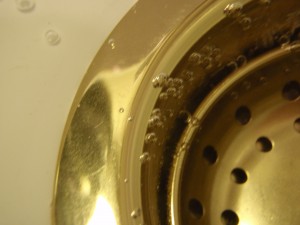 Underwater shot of the sink drain at the office.